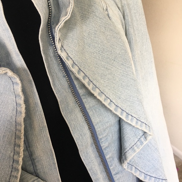 🧵I.N.C. STRETCH DENIM JEAN FRONT RUFFLE JACKET🧵 - Picture 5 of 8